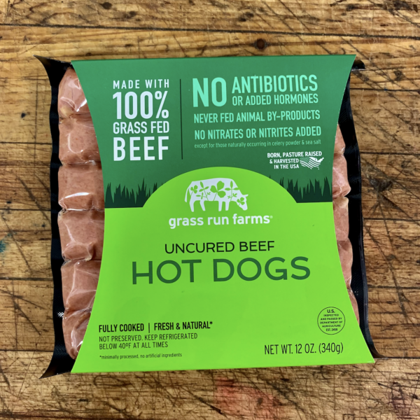 Grass Run Farms Uncured Beef Hot Dogs